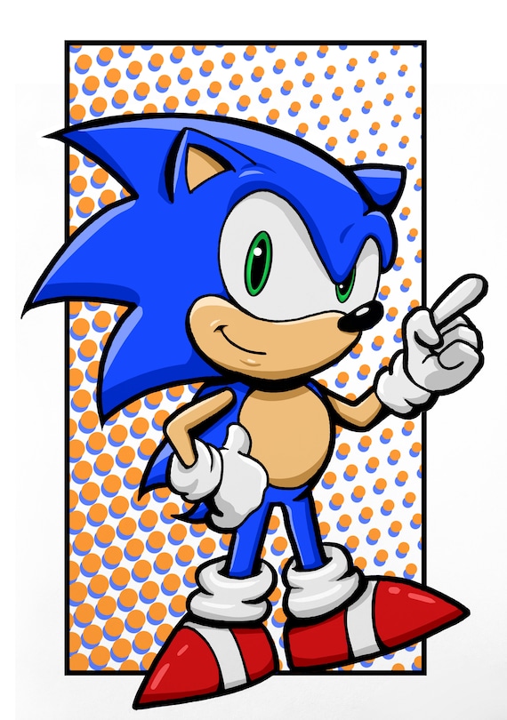 Classic Sonic The Hedgehog Art Print