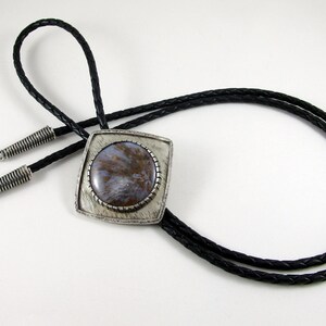 Sagenitic Agate Bolo Tie in Sterling Silver