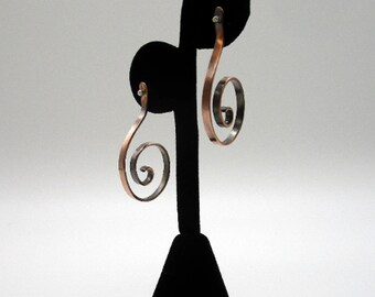 Curly Copper Earrings