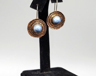 Copper and Denim Lapis Earrings