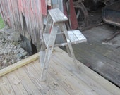 vintage wood ladder,small step ladder,stool,photography prop,plant stand,step stool,folding ladder,cottage decor,garden decor,display shelf