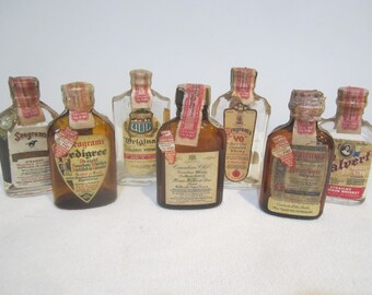 Antique bottles with labels