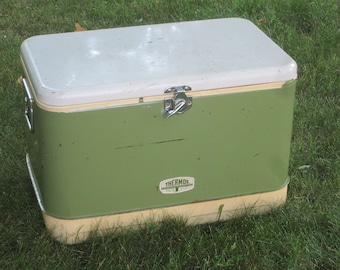 vintage metal ice chest