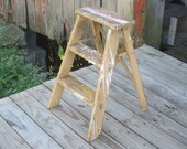 vintage wood ladder,small step ladder,stool,photography prop,plant stand,step stool,folding ladder,cottage decor,garden decor,display shelf