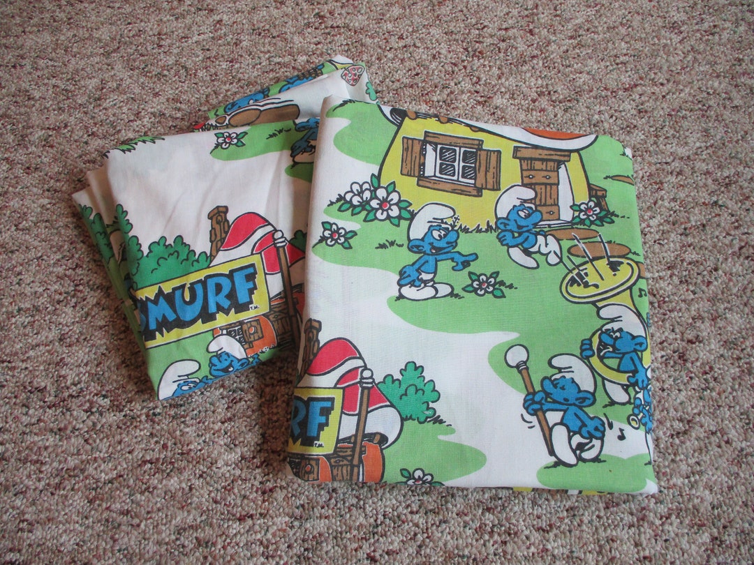 Smurf Sheets Settwin Sheet Setcartoon Sheet Setcartoon - Etsy