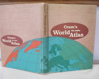 1956 Welt Atlas,Cram Moderner Welt Atlas,Weltgeschichtskarten,Geschichtslehrer,historische Karten,Gazetteer,Mittelalter Karten,biblische Karten