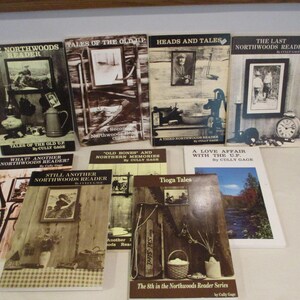 Zestaw 9 Northwoods Readers autorstwa Cully Gage, Charles Gage VanRiper, Upper Peninsula, Yoopers, Tioga Tales, Tales of the Old U.P., Heads and Tales
