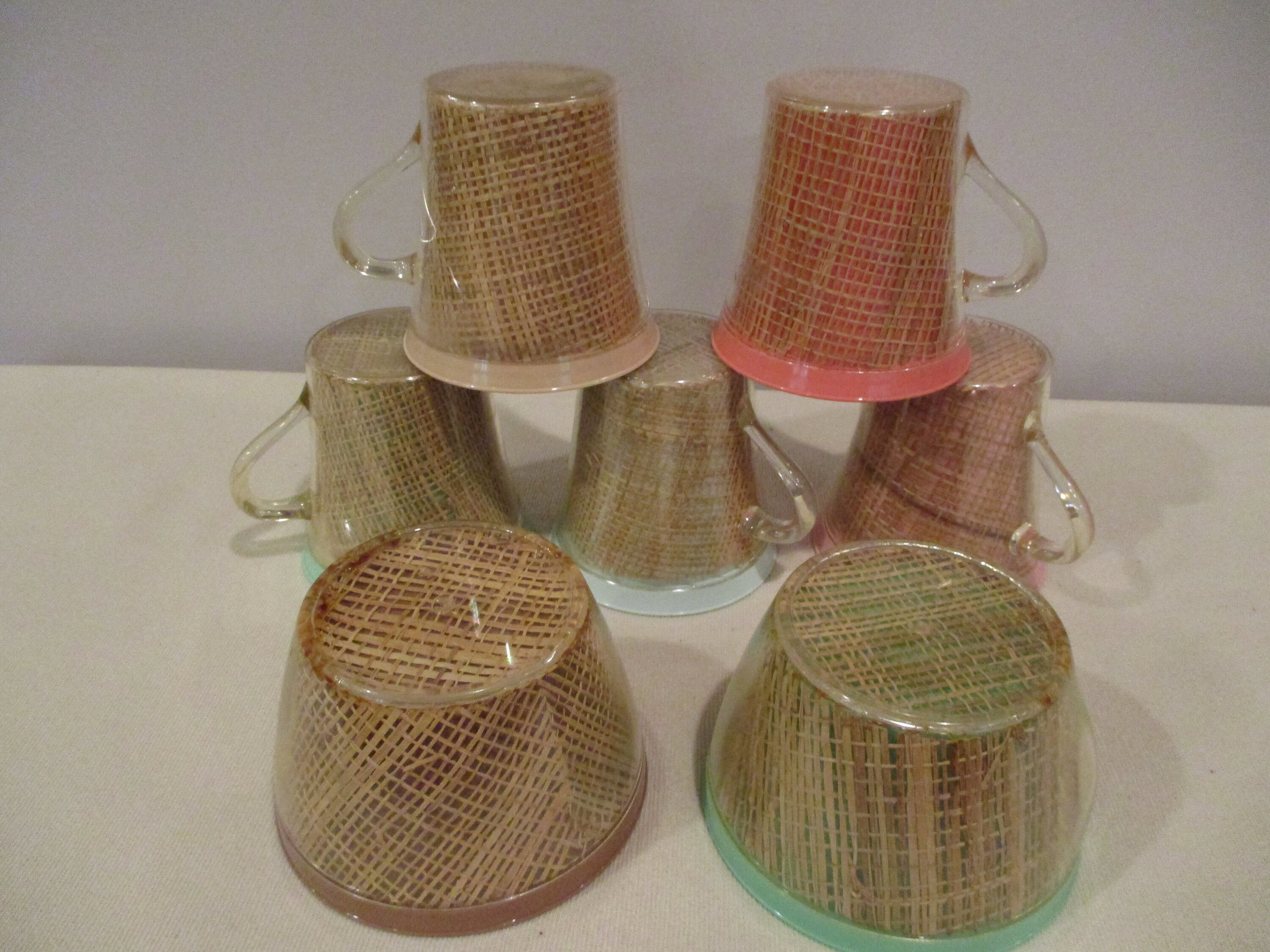 7 Pieces of Raffiawareinsulated Raffiaware Cupsraffiaware Etsy