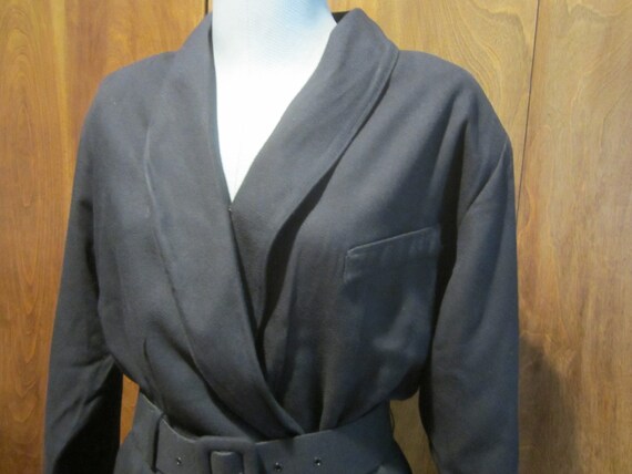 Black size 10 dress,black wrap dress,1980 fashion… - image 2