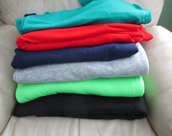 choose 2 colors of sweatshirt fleece fabric,sweatshirt fabric,grey fleece,red fleece,navy fleece,lime green sweatshirt fabric,teal  fabric
