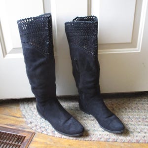Black Dress Boots Women Suede - Etsy