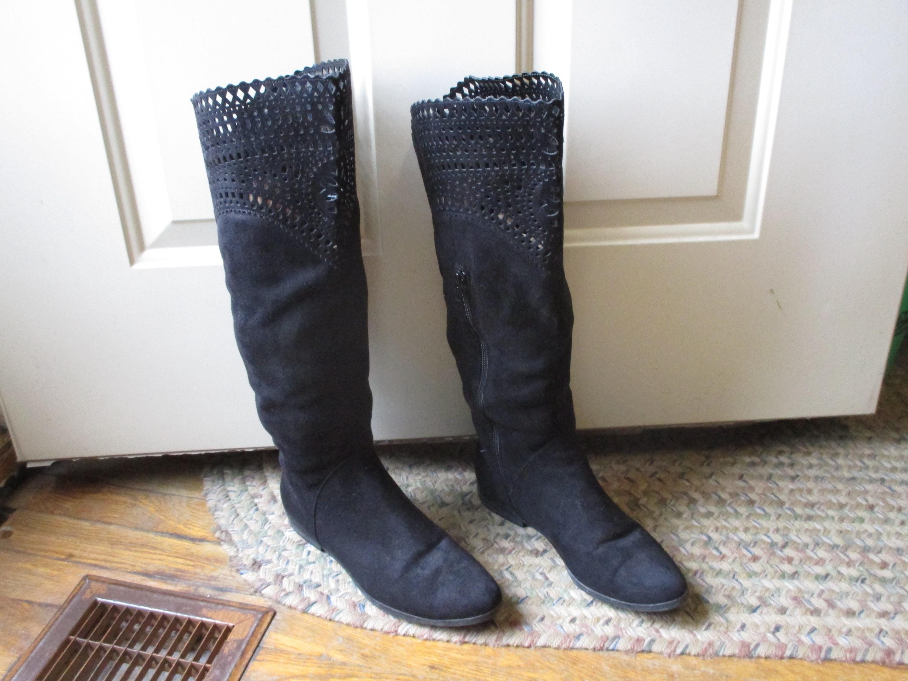 Black Dress Boots Women Suede - Etsy