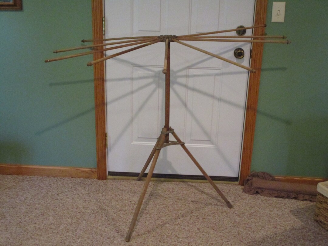 Antique Laundry Drying Rack,folding Wood Clothes Rack,antique Towel Bar ...