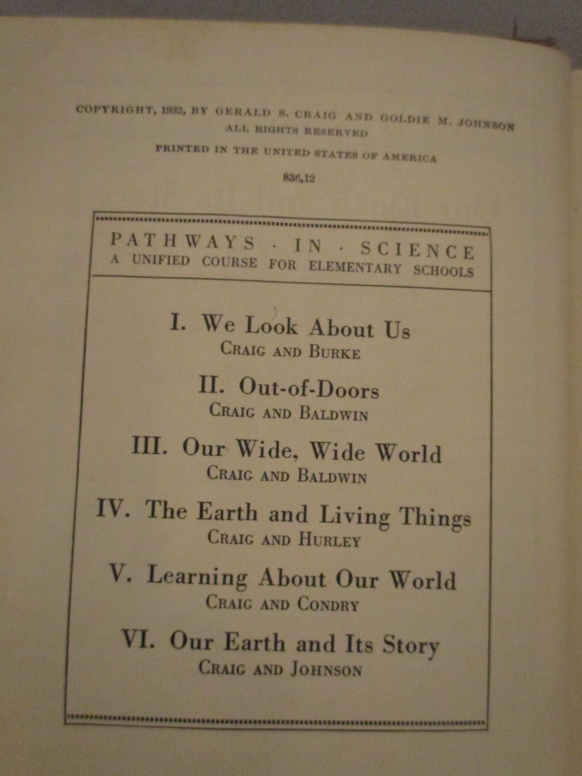 1932 Science Textbook,pathways in Science Our Earth and Its Story by ...