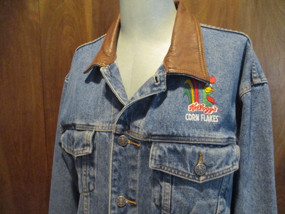 mens size small jean jacket, Corny Cornflakes Jea… - image 1