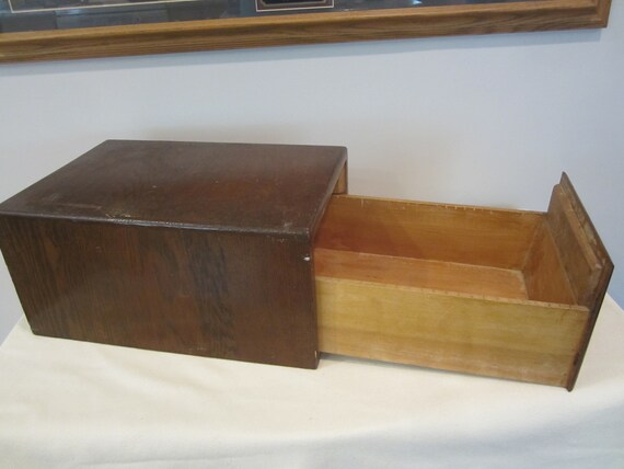 Vintage Oak File Drawervintage Office Filesmall Oak Etsy