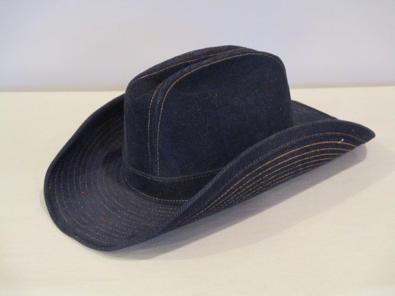 Levi Cowboy Hat,navy blue cowboy hat,size 7 1/4 c… - image 1
