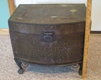 宝箱、スタンド付き宝箱、プレス銅オーバーレイチェスト、収納チェスト