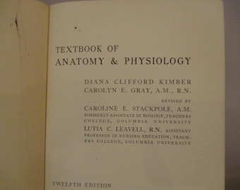 1948 Textbook of Anatomy & Physiology by Kimber,Human Anatomy Textbook,anatomy diagrams,medical student,anatomy graphics,nursing student