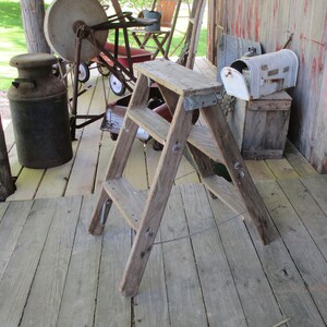 Wood Step Ladder,small Step Ladder,photo Prop,plant Stand,2 Sided Short ...
