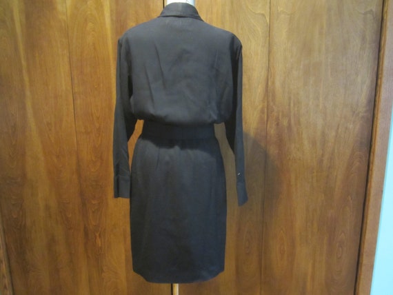 Black size 10 dress,black wrap dress,1980 fashion… - image 3