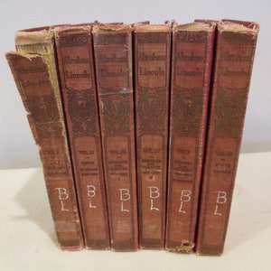 The Works of Abraham Lincoln 6 Volume Set by Clifford and Miller,Antique Lincoln book set,Lincoln speeches and debates,Lincoln Presidency