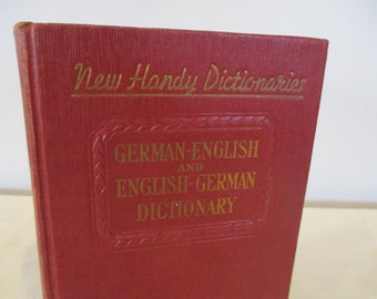 Vintage German Dictionary,Handy Dictionary of the German and English Languages by Wichmann,Learning German,language teacher,German language