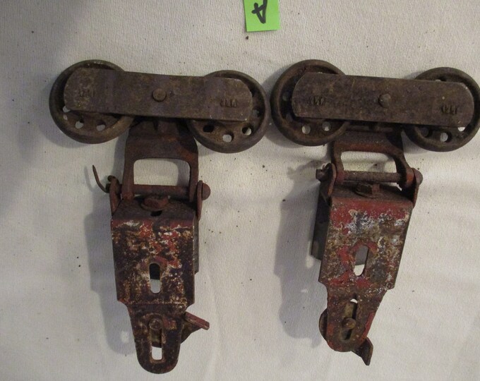 Barn Door Rollers,barn Door Trolleys,pair of Antique Door Trolleys,cast