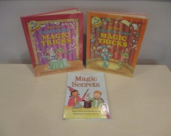 3 childrens Magic Books,My First Card Coin Magic Tricks,My First Cup Ball Paper Magic Tricks by Johnson,Magic Secrets,Beginners Magic