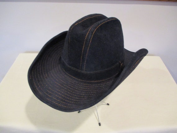 Levi Cowboy Hat,navy blue cowboy hat,size 7 1/4 c… - image 10