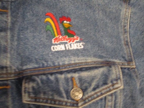 mens size small jean jacket, Corny Cornflakes Jea… - image 7