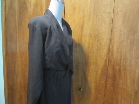 Black size 10 dress,black wrap dress,1980 fashion… - image 7