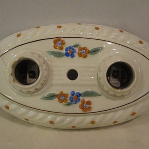 Lámpara de techo de porcelana floral, lámpara de cerámica empotrada, lámpara de porcelana, lámpara de salvamento, lámpara de techo de doble bombilla