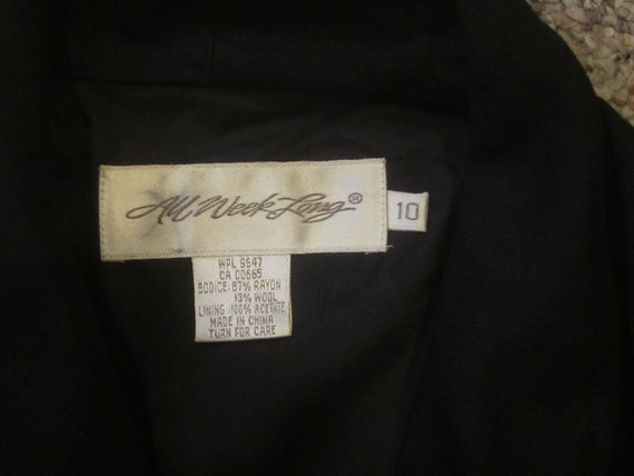 Black size 10 dress,black wrap dress,1980 fashion… - image 9
