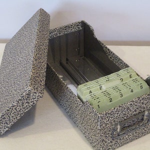Schwarz und weiß Karteikasten,Karteikasten,Vintage Bürodekor,Fiber Board Karteikasten,Fotoablage,Schreibtisch Organizer,Rezept Box