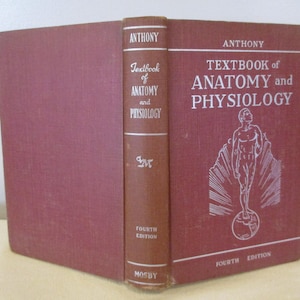 1955 Textbook of Anatomy and Physiology by Anthony,Human Anatomy Textbook,anatomy diagrams,medical student gift,nursing education,medical