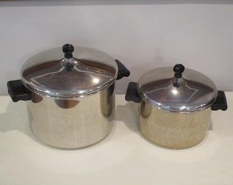 set of Farberware  18/10 stainless steel stock pots, 4 quart farberware stock pot,8 quart farberware stock pot,stock pot with cover