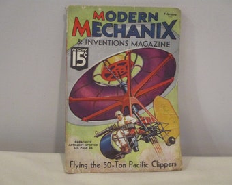 1936 Modern Mechanix & Inventions Magazine,February 1936 Modern Mechanix,Mechanical Engineer,aviation,inventor,scientist,innovation,radium