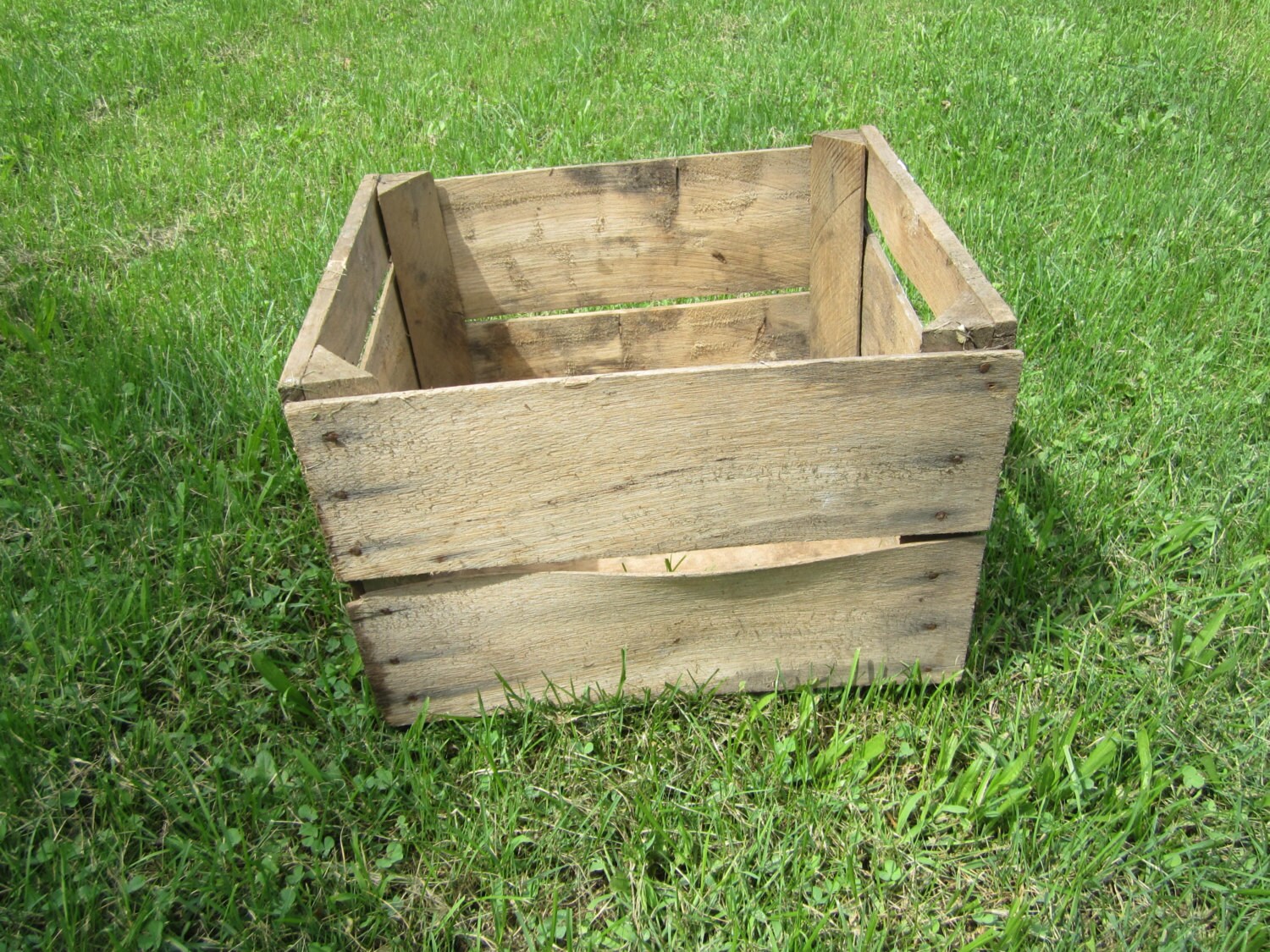 large farm crate rustic crate heavy old crate vegetable Etsy