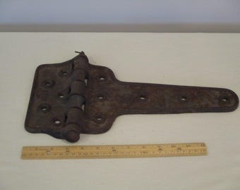 salvage railroad box car hinge,salvage hardware,large antique strap hinge,metal artist,antique barn door hinge,cast iron ornamental hinge,