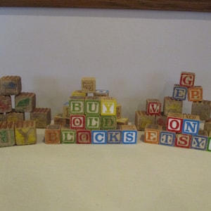 alphabet blocks,50 wood letter blocks,nursery decor,wood blocks,craft letter blocks,old alphabet blocks,ABC blocks,educational toy