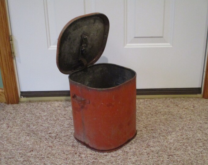 Red Metal Trash Can,recycle Bin,red Trash Can,garbage Can,1413