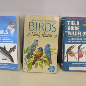 3 Nature guide books,Birds North America,Field Guide Wildflowers,Field Guide to Mammals,Identify Birds,wild flowers,Peterson Field Guide