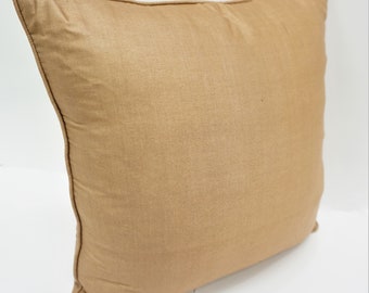 Premium 100% Silk Decorative Throw Pillow 18" Tan