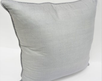Premium 100% Silk Decorative Throw Pillow 18" Light Gray