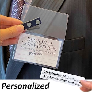 Porte-badge magnétique JW personnalisé (version de poche) pour les témoins de la Convention des Témoins de Jéhovah, hommes et femmes, idéal sur les vestes de costume LDC