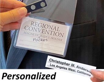 Personalized Magnetic Pocket Badge Holder: Jehovah's Witnesses Convention, LDC Lapel Card Holder