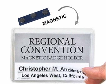 Personalized JW Magnetic Badge Holder for Jehovah's Witnesses Convention Lapel Cards LDC Card Holder