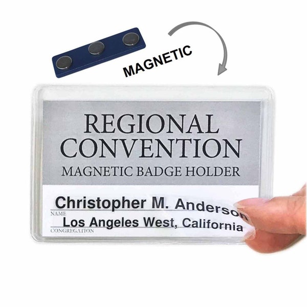 Personalized JW Magnetic Badge Holder for Jehovah's Witnesses Convention Lapel Cards LDC Card Holder