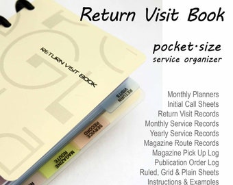 Return Visit Book - Field Service Organizer Planner for Jehovah's Witnesses, an all-in-one ministry idea to be organized